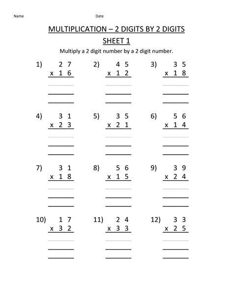 4th Grade Math Worksheets Printable